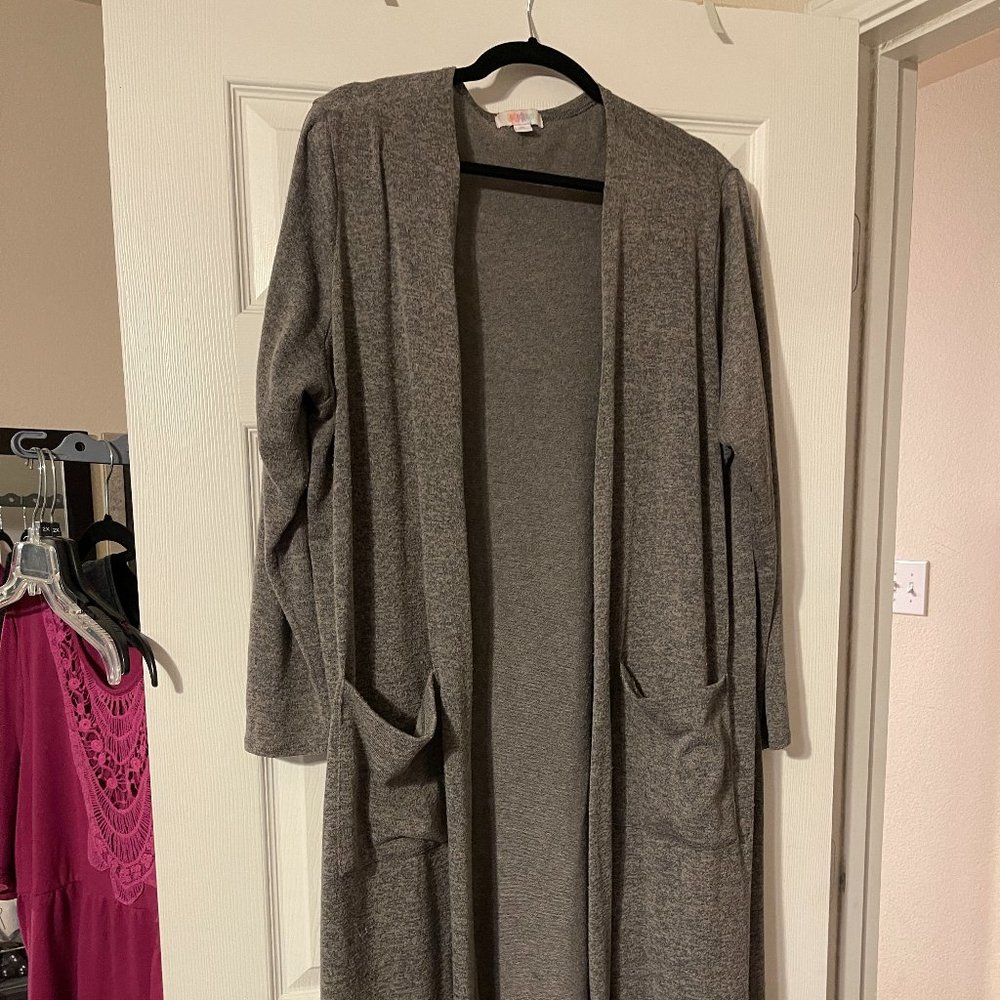 LuLaRoe XL Sarah Grey Duster Cardigan